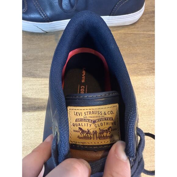 Levi’s Men’s Navy Blue Low Top Sneakers Casual Lace Up Shoes Size 8.5 - Picture 4 of 8